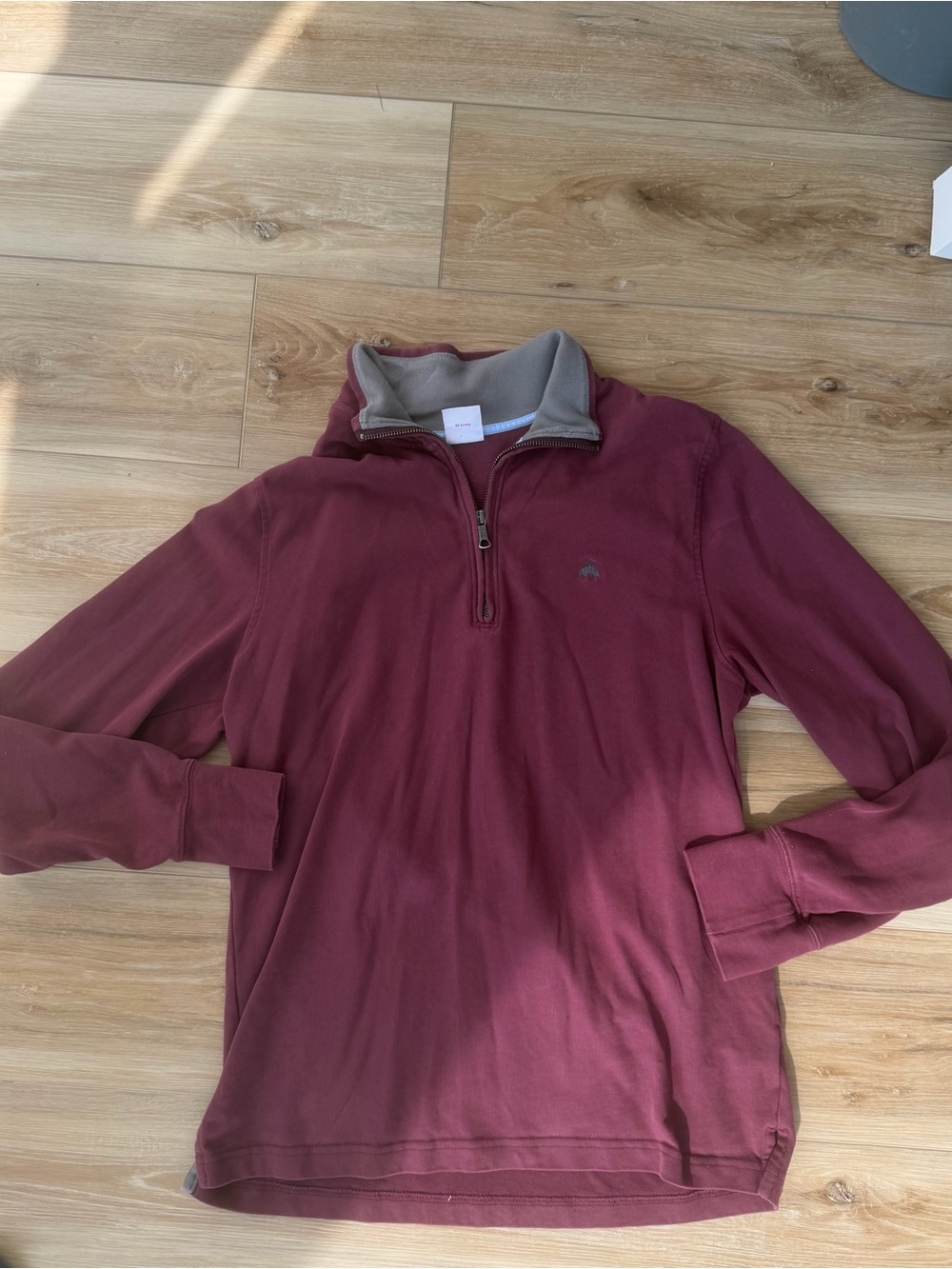 Men's Quarter-Zip Pullover Sweater - Burgundy